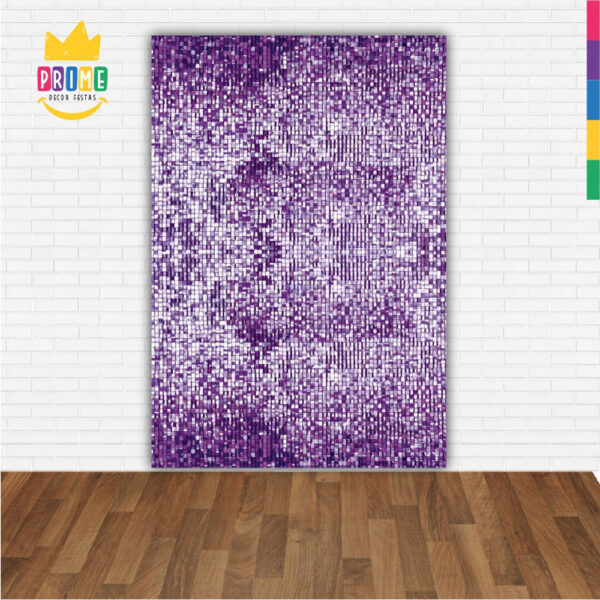 Painel de Festa Retangular 3D Paetê Roxo casadinho 1,50m x 2,20 - Image 2