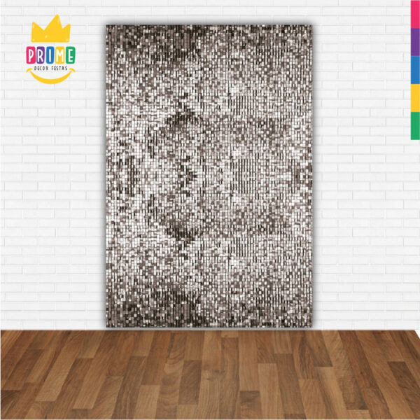 Painel de Festa Retangular 3D Paetê Prata casadinho 1,50m x 2,20 - Image 2