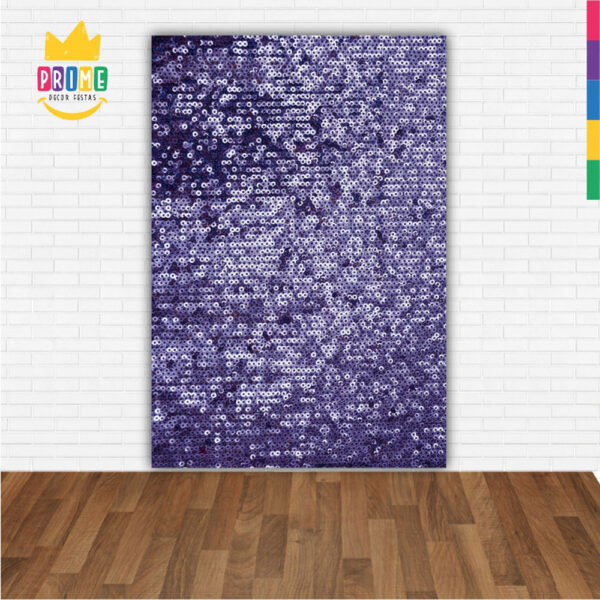 Painel de Festa Retangular 3D Lantejoula Roxa casadinho 1,50m x 2,20 - Image 2