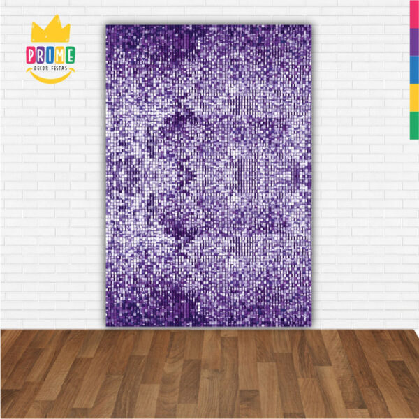 Painel de Festa Retangular 3D Paetê Roxo casadinho 1,50m x 2,20 - Image 2