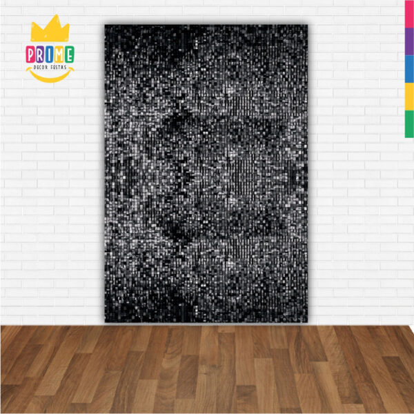 Painel de Festa Retangular 3D Paetê Preto casadinho 1,50m x 2,20 - Image 2