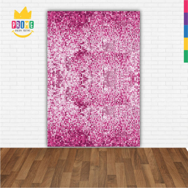 Painel de Festa Retangular 3D Paetê Rosa casadinho 1,50m x 2,20 - Image 2