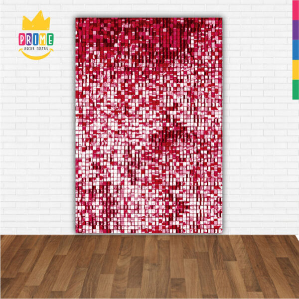 Painel de Festa Retangular 3D Paetê Vermelho casadinho 1,50m x 2,20 - Image 2