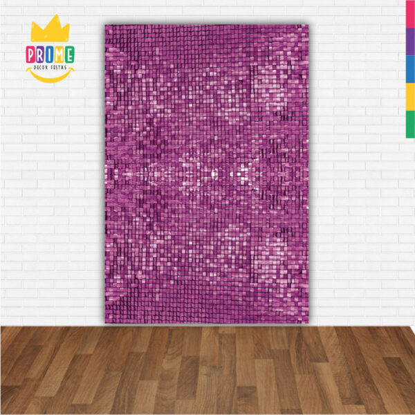 Painel de Festa Retangular 3D Paetê Rosa Escuro casadinho 1,50m x 2,20 - Image 2