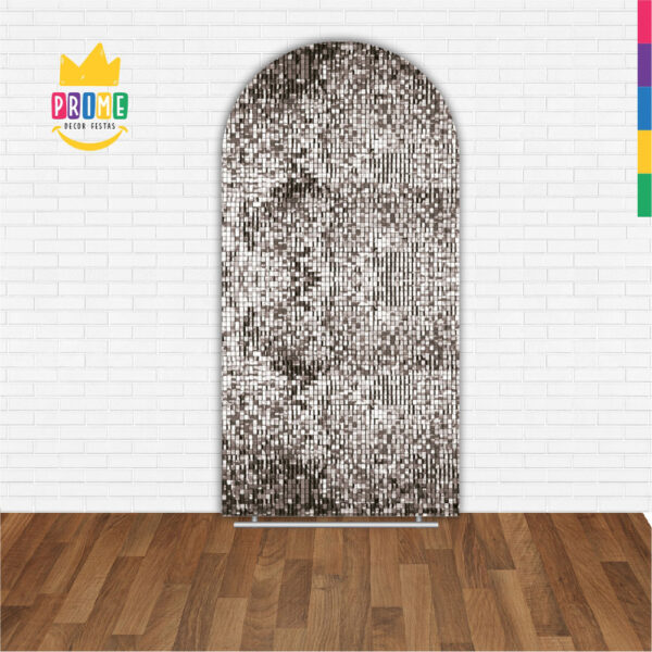 Painel De Festa Romano Decorativo Paetê Prata - Image 2