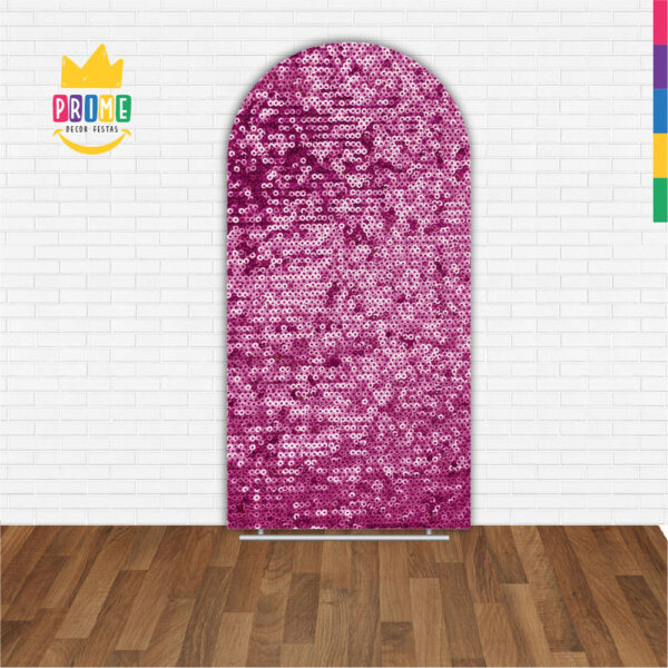 Painel De Festa Romano Decorativo Lantejoula Rosa - Image 2