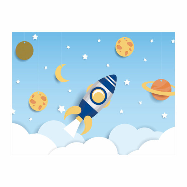Fundo Fotográfico Cenário Astronauta Menino Tecido 2,20m x1,50m F239 - Image 3