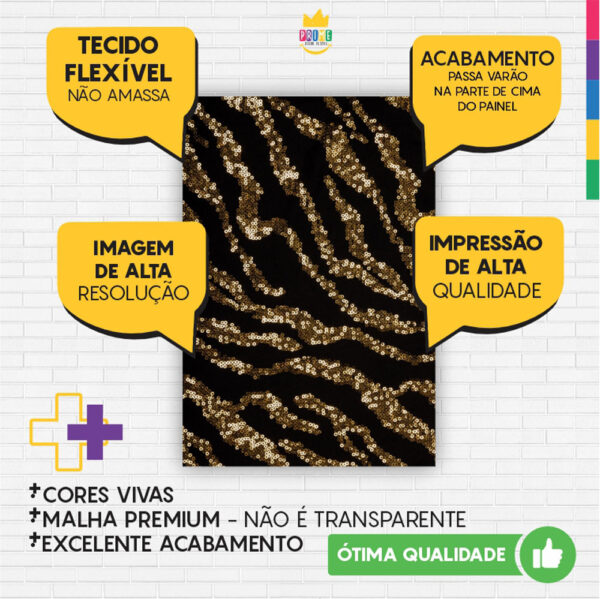 Painel de Festa Retangular 3D Lantejoula Animal Print casadinho 1,50m x 2,20 - Image 3
