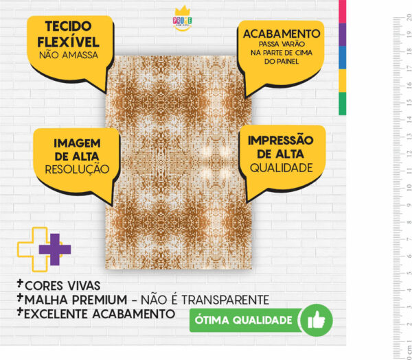 Painel de Festa Retangular 3D Shimmer Dourado casadinho 1,50m x 2,20 - Image 3