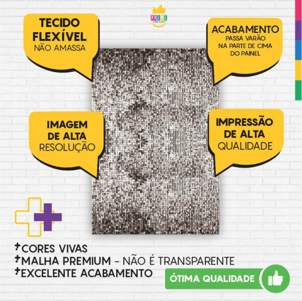 Painel de Festa Retangular 3D Paetê Prata casadinho 1,50m x 2,20 - Image 3