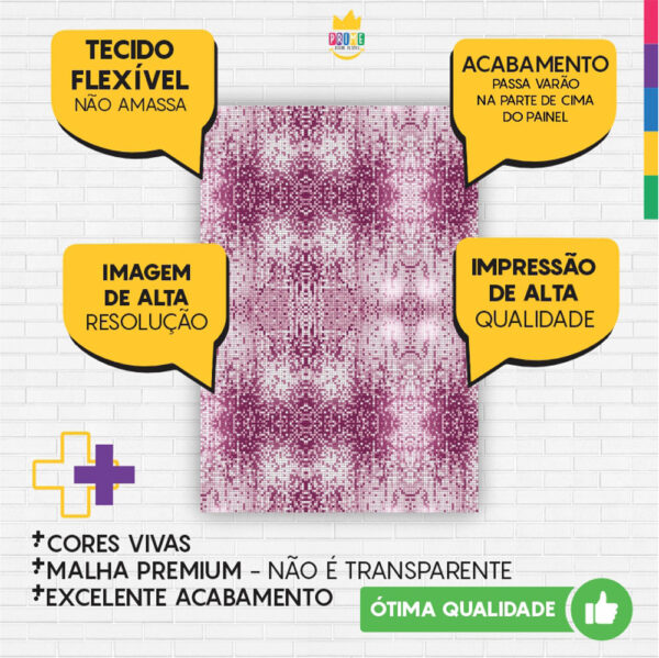 Painel de Festa Retangular 3D Shimmer Rosa casadinho 1,50m x 2,20 - Image 3