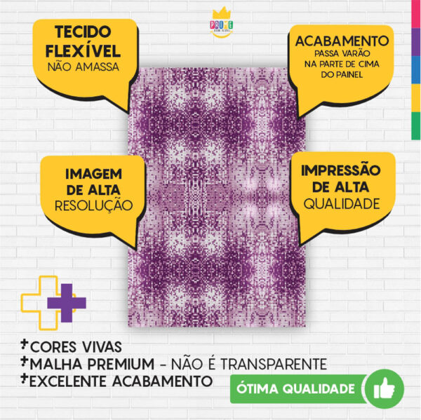 Painel de Festa Retangular 3D Shimmer Roxo casadinho 1,50m x 2,20 - Image 3