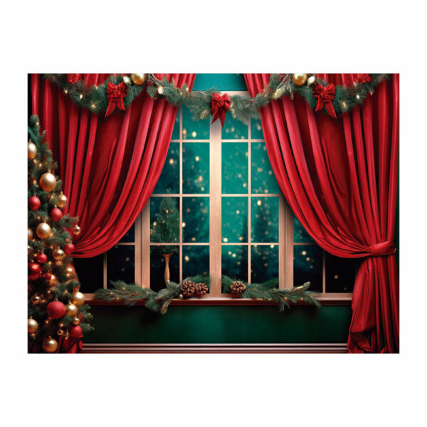 Fundo Fotográfico Cenário Janela Natal em Tecido 2,20m x1,50m F251 - Image 3