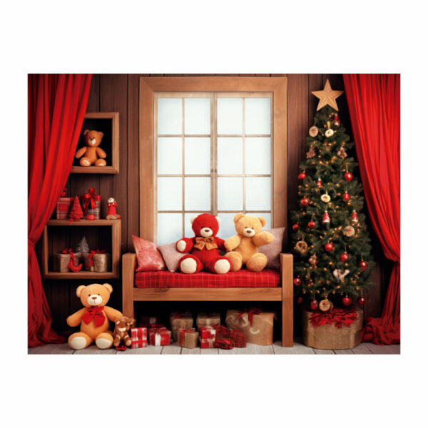 Fundo Fotográfico Cenário Natal Janela em Tecido 2,20m x1,50m F252 - Image 3