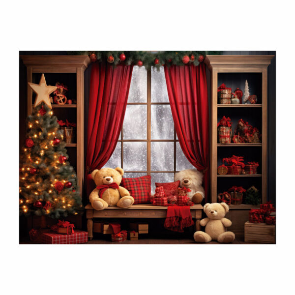 Fundo Fotográfico Cenário Natal Janela em Tecido 2,20m x1,50m F253 - Image 3