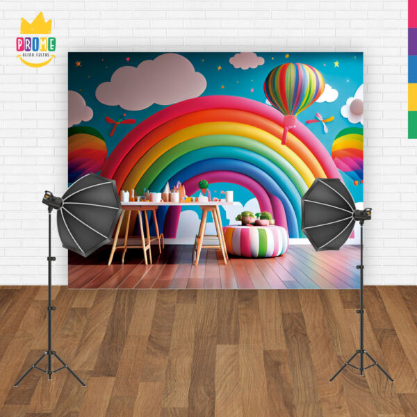 Fundo Fotográfico Cenário Criança Rainbow Tecido 2,20m x1,50m F384 - Image 4