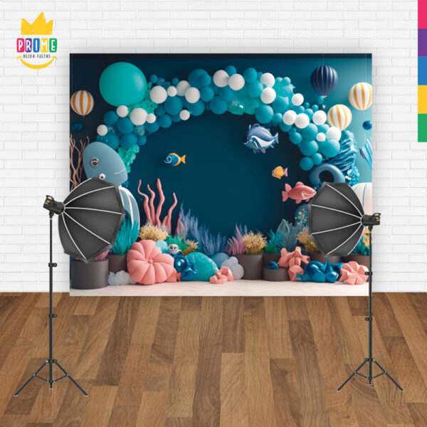Fundo Fotográfico Cenário Fundo do Mar Tecido 2,20m x1,50m F375 - Image 4
