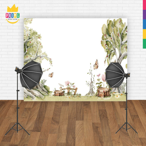 Fundo Fotográfico Cenário Bosque Aquarela Tecido 2,20m x1,50m F388 - Image 4