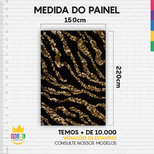 Painel de Festa Retangular 3D Lantejoula Animal Print casadinho 1,50m x 2,20 - Image 4