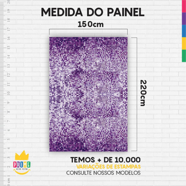 Painel de Festa Retangular 3D Paetê Roxo casadinho 1,50m x 2,20 - Image 4