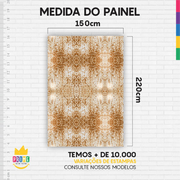 Painel de Festa Retangular 3D Shimmer Dourado casadinho 1,50m x 2,20 - Image 4