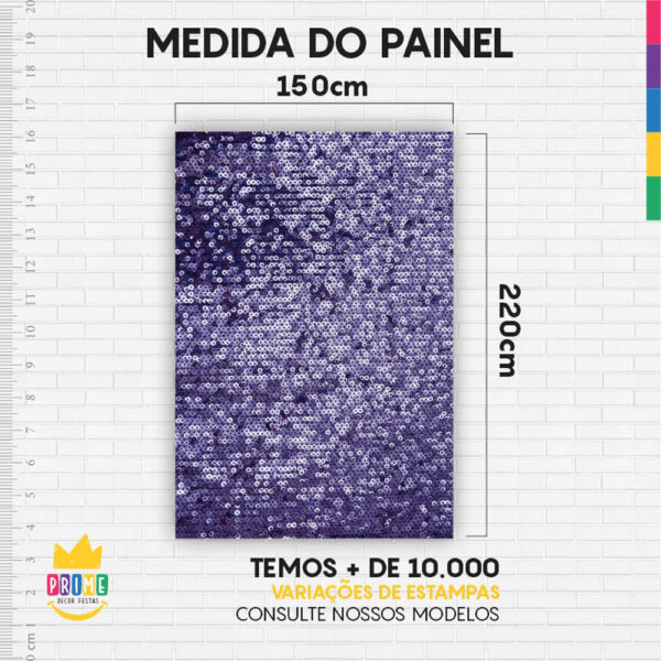 Painel de Festa Retangular 3D Lantejoula Roxa casadinho 1,50m x 2,20 - Image 4