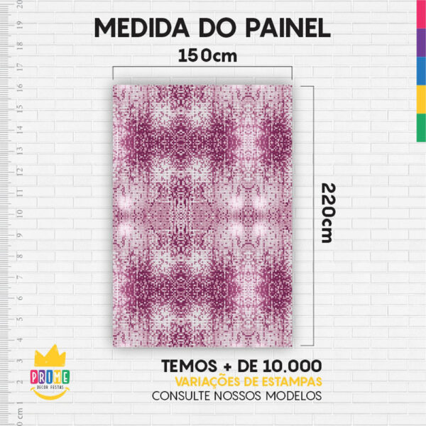 Painel de Festa Retangular 3D Shimmer Rosa casadinho 1,50m x 2,20 - Image 4