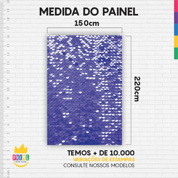 Painel de Festa Retangular 3D Paetê Sereia Lilas  casadinho 1,50m x 2,20 - Image 4