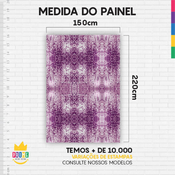 Painel de Festa Retangular 3D Shimmer Roxo casadinho 1,50m x 2,20 - Image 4