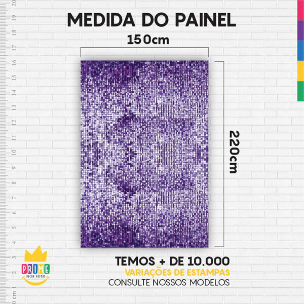 Painel de Festa Retangular 3D Paetê Roxo casadinho 1,50m x 2,20 - Image 4