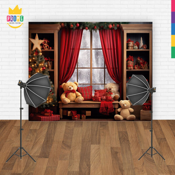 Fundo Fotográfico Cenário Natal Janela em Tecido 2,20m x1,50m F253 - Image 4