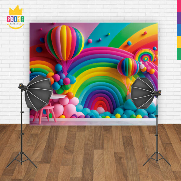 Fundo Fotográfico Cenário Criança Rainbow Tecido 2,20m x1,50m F374 - Image 4