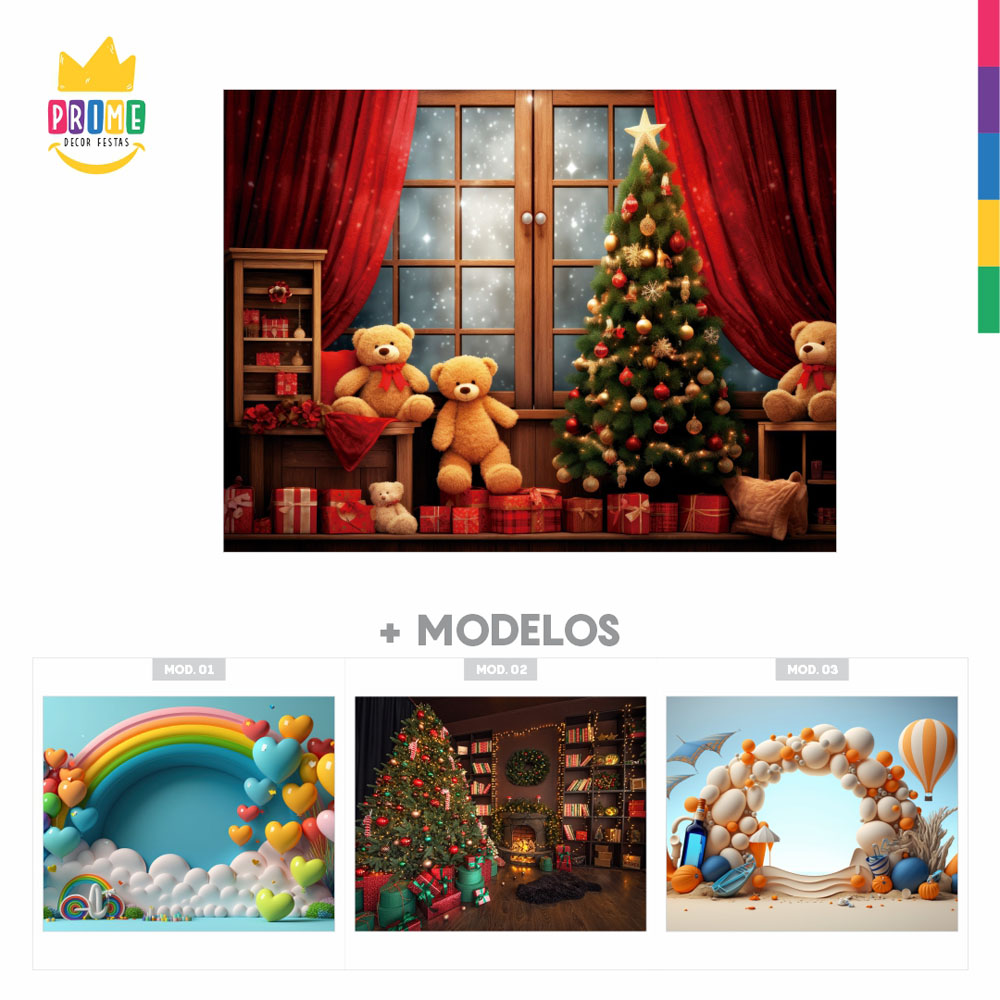 Fundo Fotográfico Cenário Natal Janela em Tecido 2,20m x1,50m F254 - Imagem 5