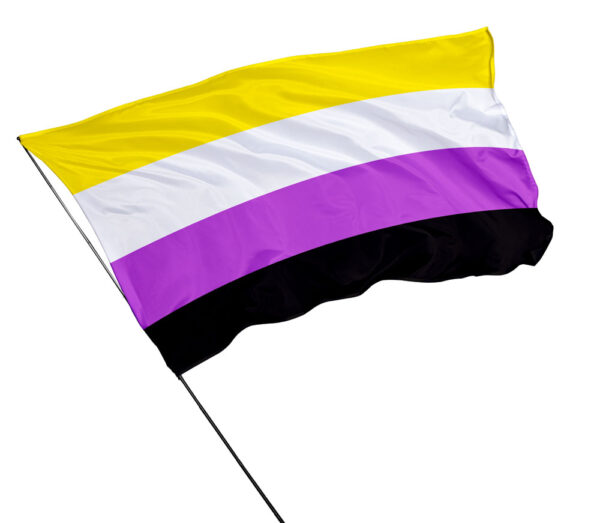 Bandeira Não Binaria Em Tecido 1,50m X 1,0m LGBT