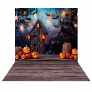 Fundo Fotográfico Pet Cenário Abobora Halloween em Tecido F701