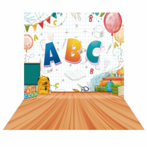 Fundo Fotográfico Cenário Abc Escola Tecido 2,20m x1,50m F404
