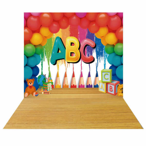 Fundo Fotográfico Cenário Abc Escola Tecido 2,20m x1,50m F402