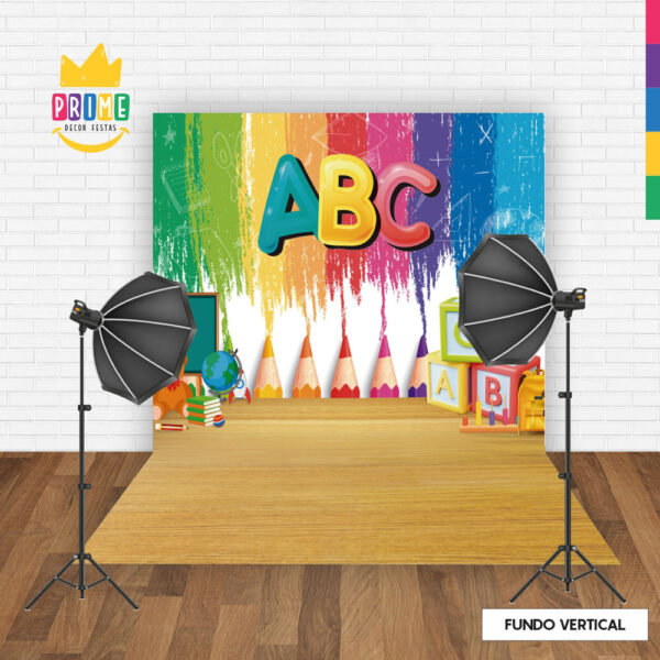 Fundo Fotográfico Cenário Abc Escola Tecido 2,20m x1,50m F403 - Image 2