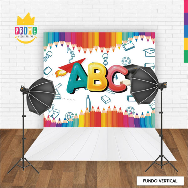 Fundo Fotográfico Cenário Abc Escola Tecido 2,20m x1,50m F400 - Image 2