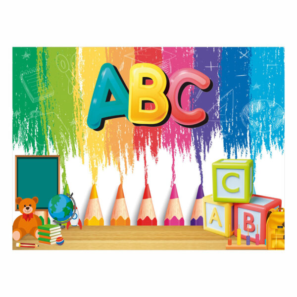 Fundo Fotográfico Cenário Abc Escola Tecido 2,20m x1,50m F403 - Image 3