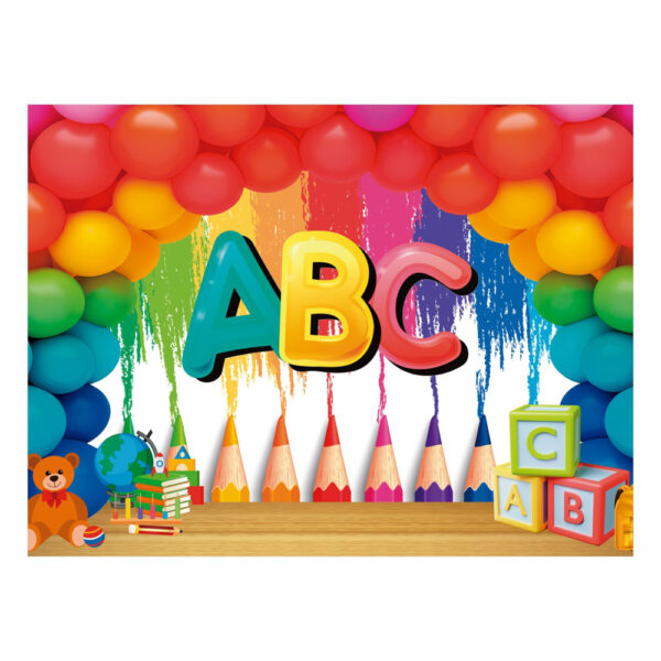 Fundo Fotográfico Cenário Abc Escola Tecido 2,20m x1,50m F402 - Image 3