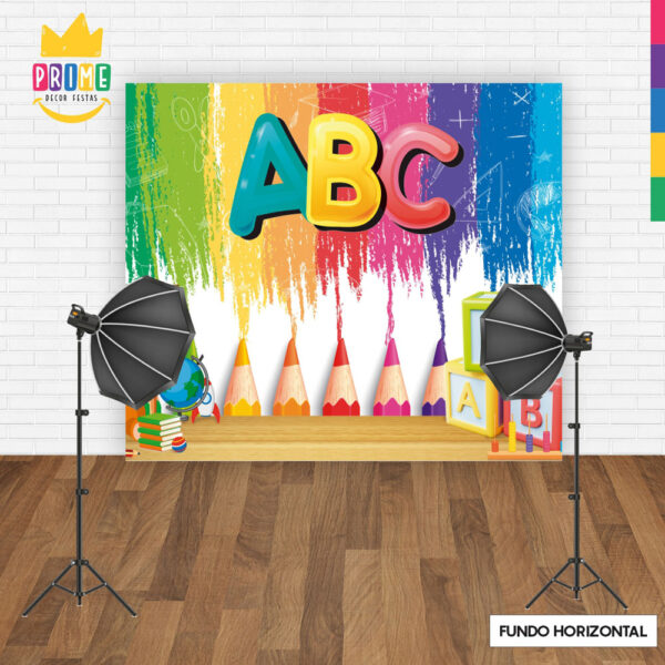 Fundo Fotográfico Cenário Abc Escola Tecido 2,20m x1,50m F403 - Image 4