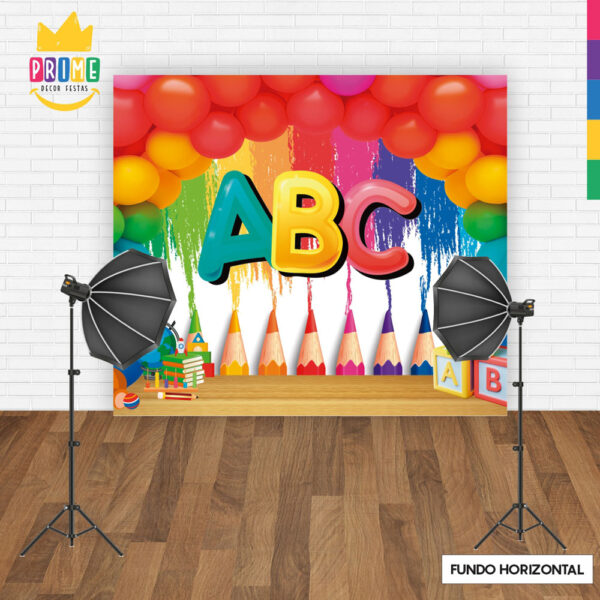 Fundo Fotográfico Cenário Abc Escola Tecido 2,20m x1,50m F402 - Image 4