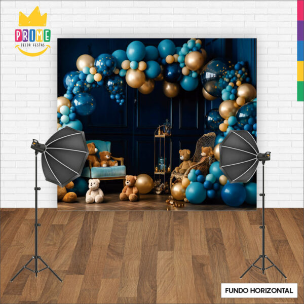 Fundo Fotográfico Cenário Ursinhos Smash the cake Tecido 2,20m x1,50m F395 - Image 4