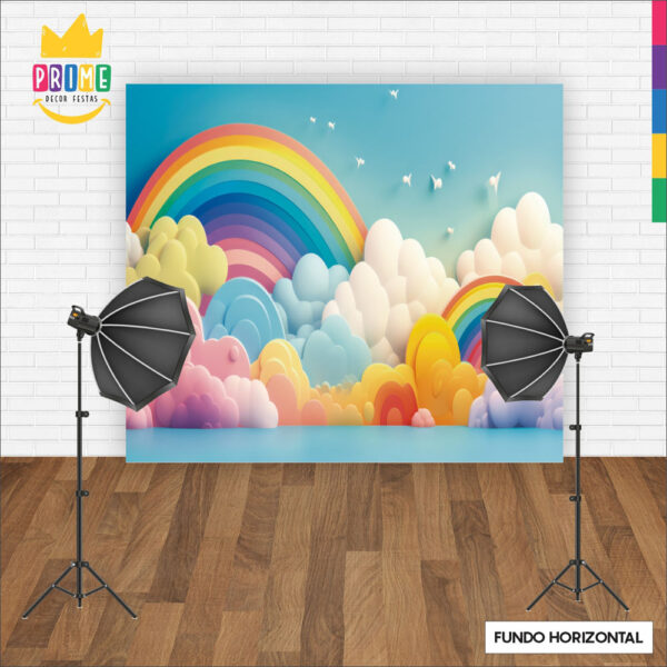 Fundo Fotográfico Cenário Arco Iris Smash the cake Tecido 2,20m x1,50m F394 - Image 4