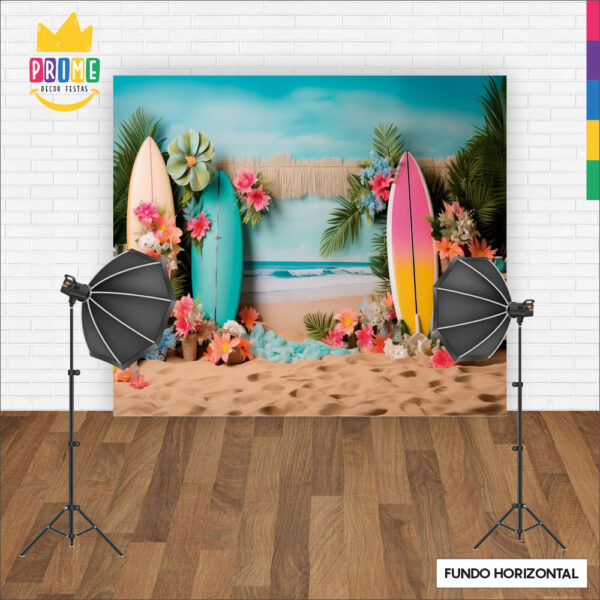 Fundo Fotográfico Cenário Verão Praia Tecido 2,20m x1,50m F421 - Image 4