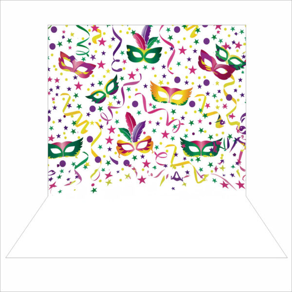 Fundo Fotográfico Cenário Carnaval Branco em Tecido 2,20m x1,50m F756