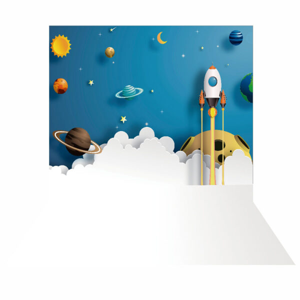 Fundo Fotográfico Cenário Astronauta Foguete 2,20m x1,50m F545