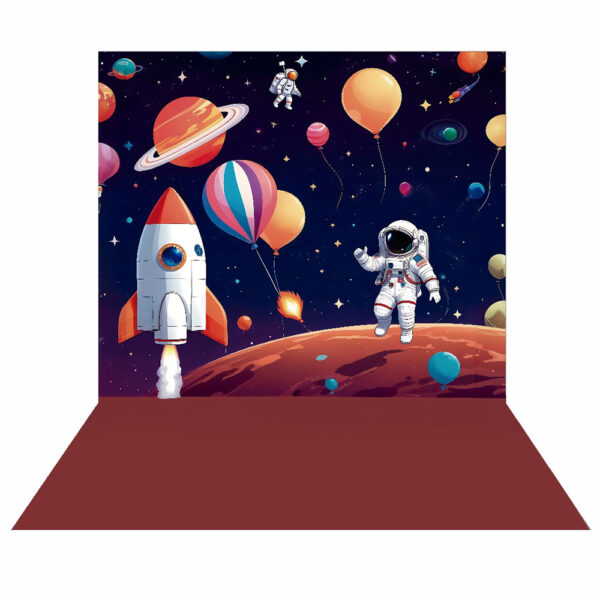 Fundo Fotográfico Cenário Astronauta Foguete 2,20m x1,50m F547