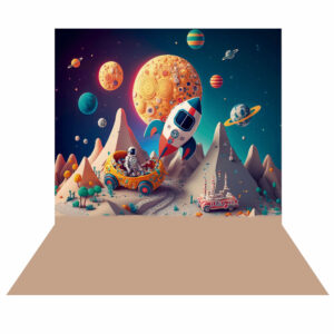 Fundo Fotográfico Cenário Astronauta Foguete 2,20m x1,50m F548